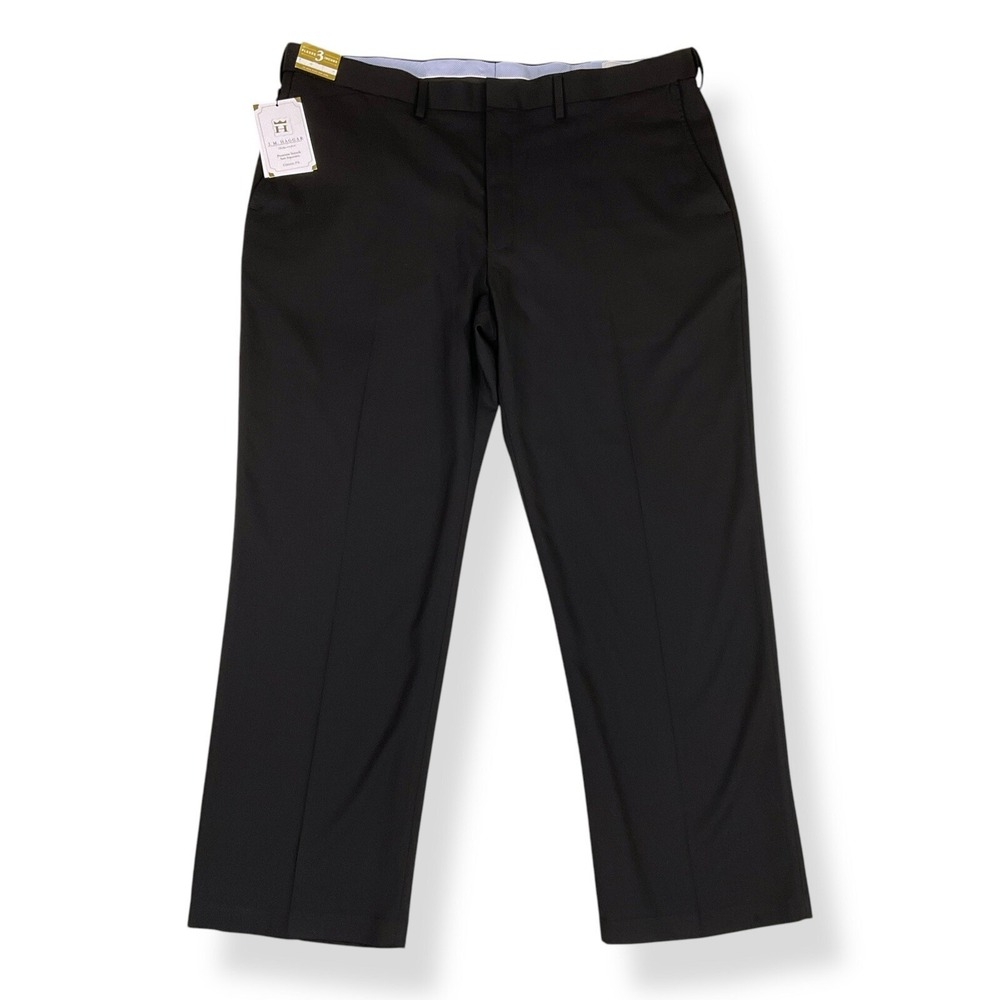 Haggar Dress Pants Men 42x30 (ACTUAL 42x29) Black Classic Fit Joe NWT